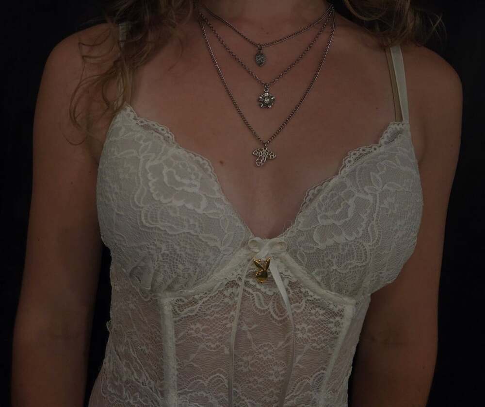 Playboy Lace Bustier Size G White Corset Lingerie Top